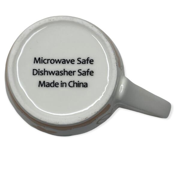 Retro Style Mugs Orange and Green Floral Design Set of 2 - Picture 4 of 6